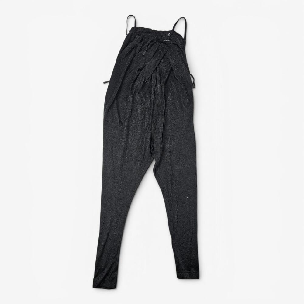 Y2k Miss Sixty Pants Draped Trousers Black Shimmery Euro Subversive- XS